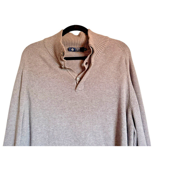 JCrew Sz XL 100% Cotton Sweater Neutral‎ Light Academia Cabincore Preppy - Picture 7 of 12
